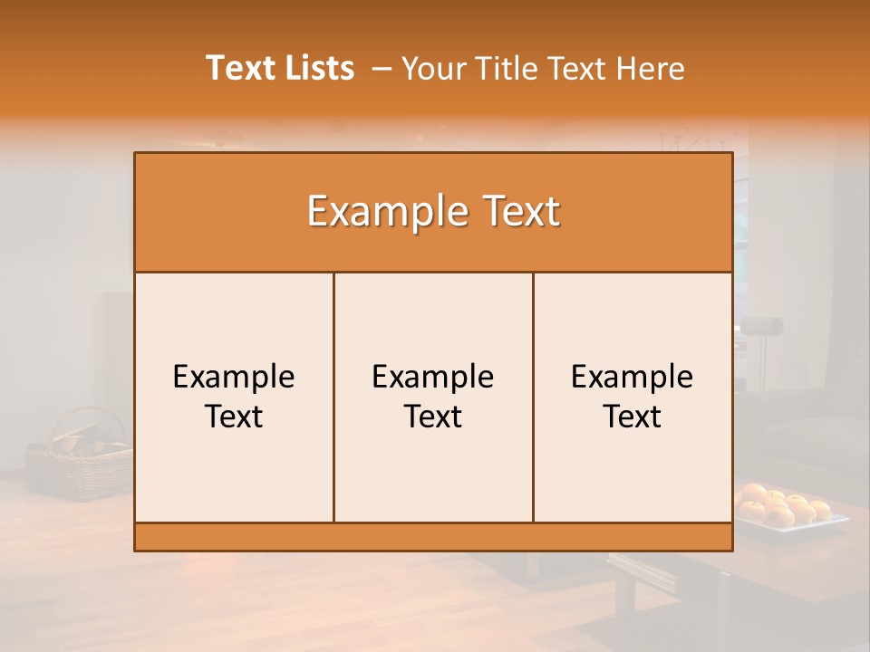 Open Space With Fire Place PowerPoint Template