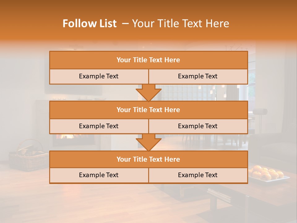 Open Space With Fire Place PowerPoint Template