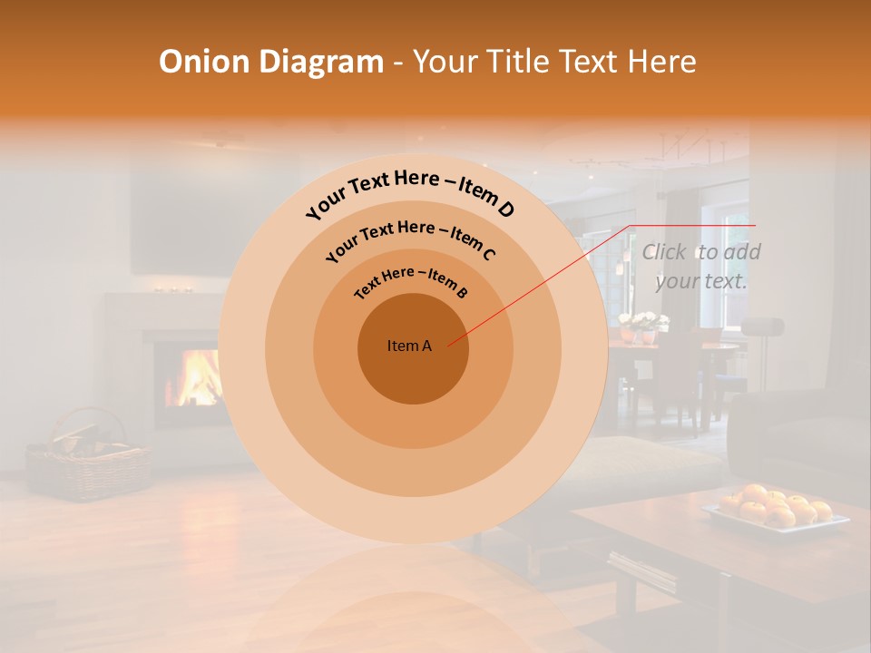 Open Space With Fire Place PowerPoint Template