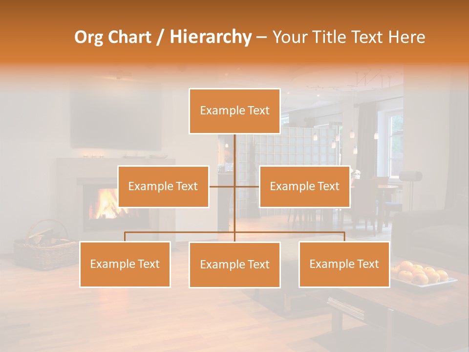 Open Space With Fire Place PowerPoint Template