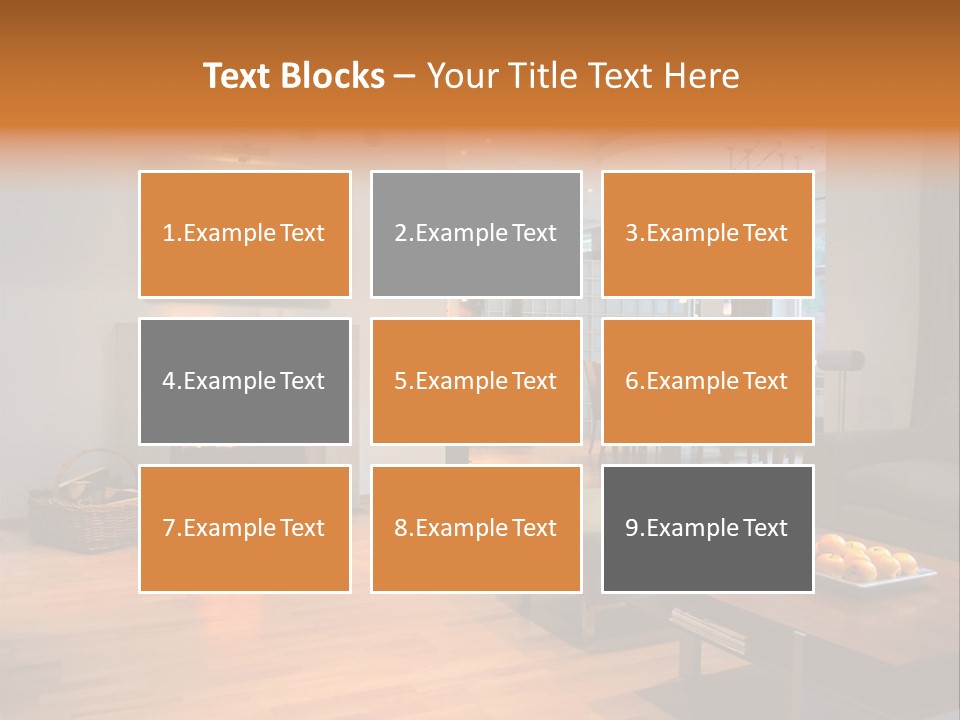 Open Space With Fire Place PowerPoint Template