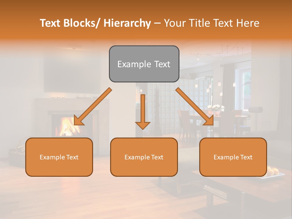 Open Space With Fire Place PowerPoint Template