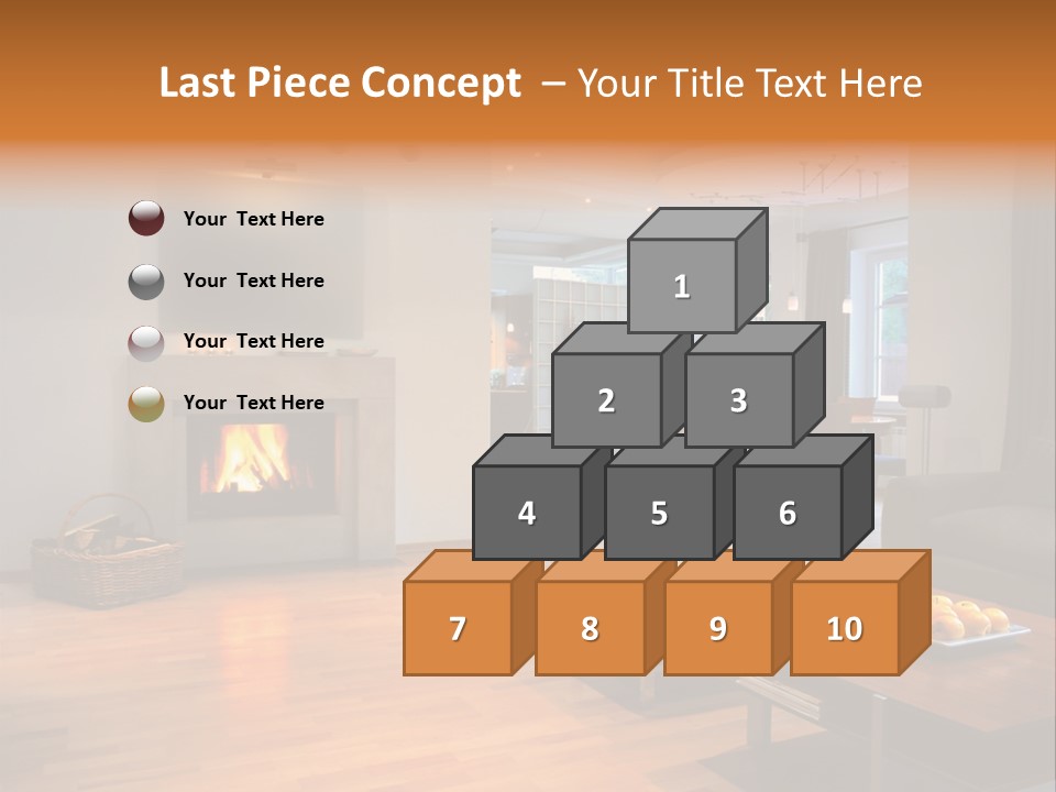 Open Space With Fire Place PowerPoint Template