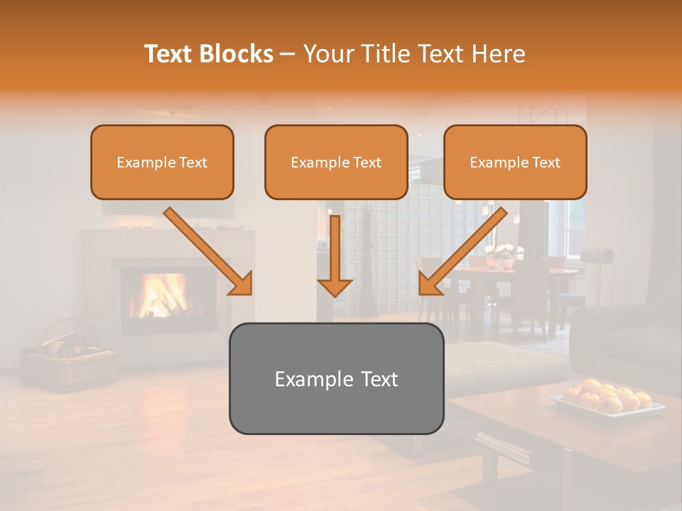 Open Space With Fire Place PowerPoint Template