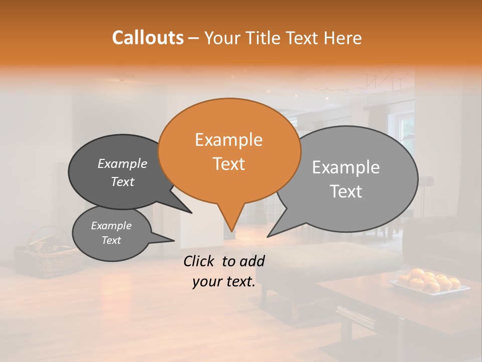 Open Space With Fire Place PowerPoint Template