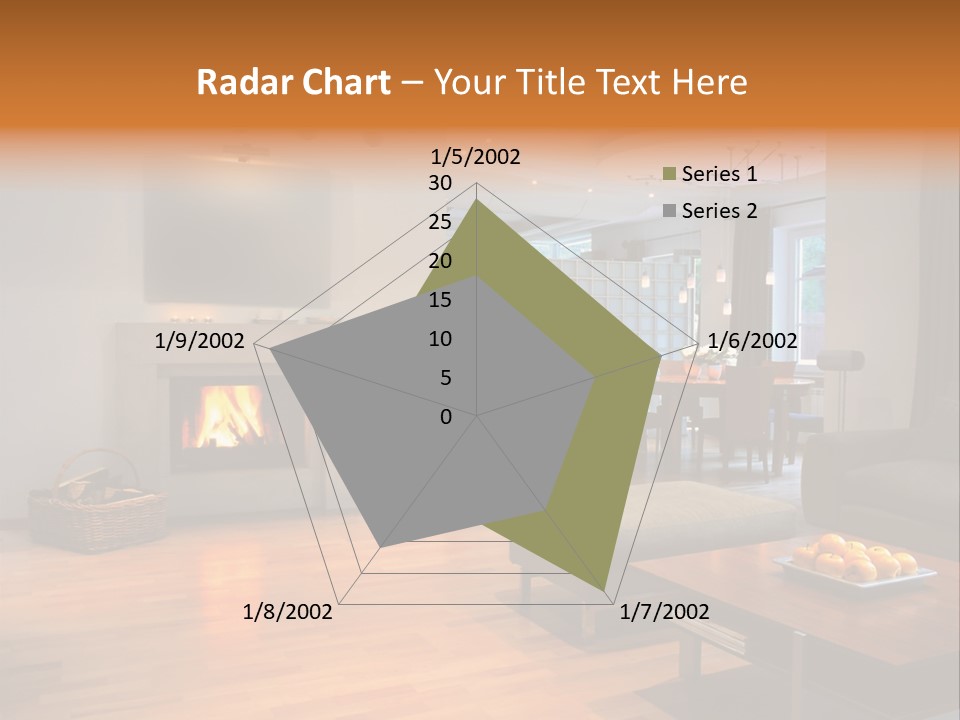Open Space With Fire Place PowerPoint Template