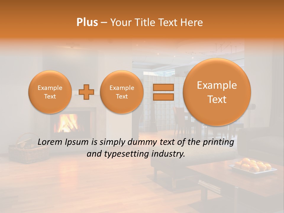 Open Space With Fire Place PowerPoint Template