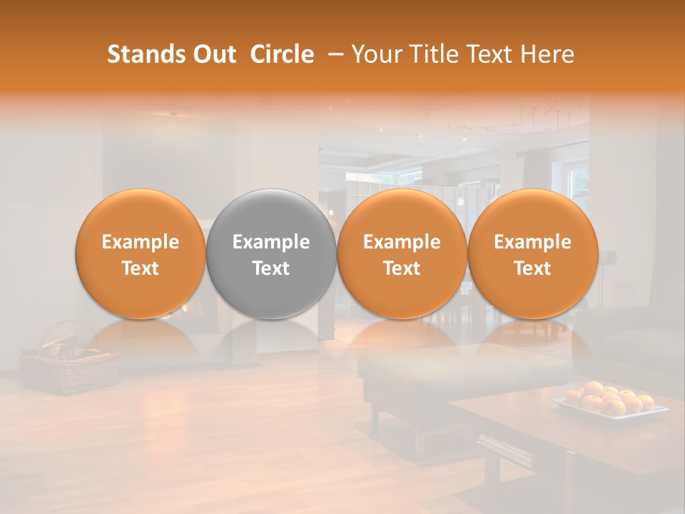 Open Space With Fire Place PowerPoint Template