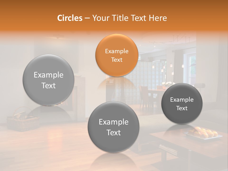 Open Space With Fire Place PowerPoint Template