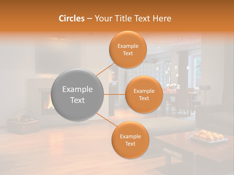 Open Space With Fire Place PowerPoint Template