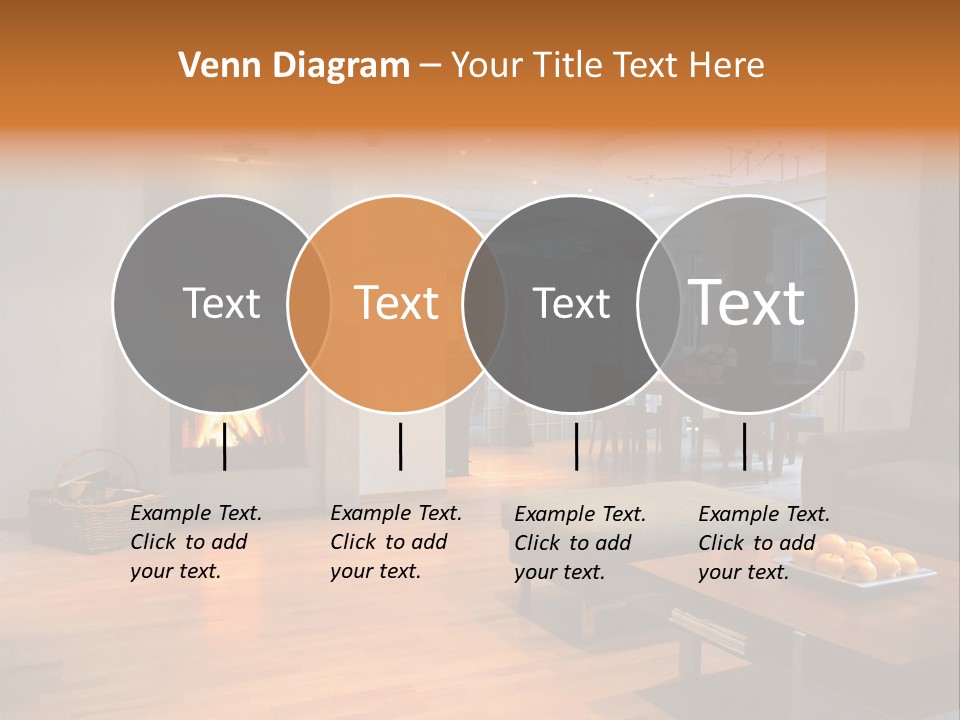 Open Space With Fire Place PowerPoint Template