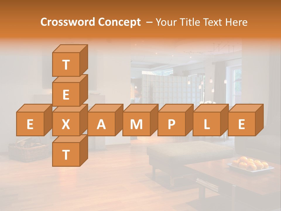 Open Space With Fire Place PowerPoint Template