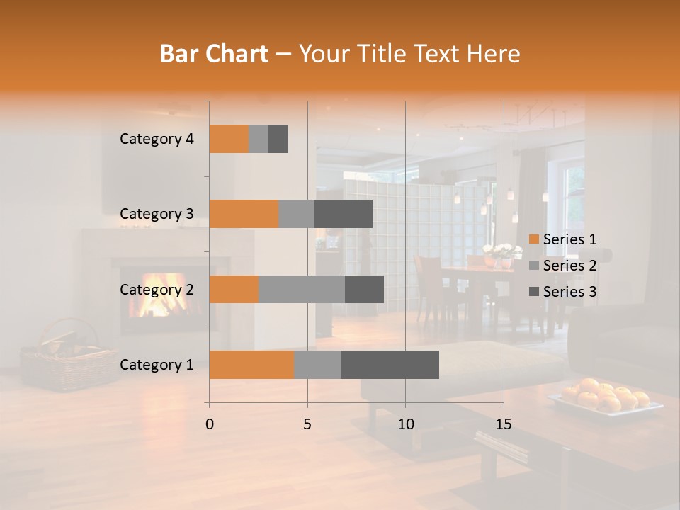 Open Space With Fire Place PowerPoint Template
