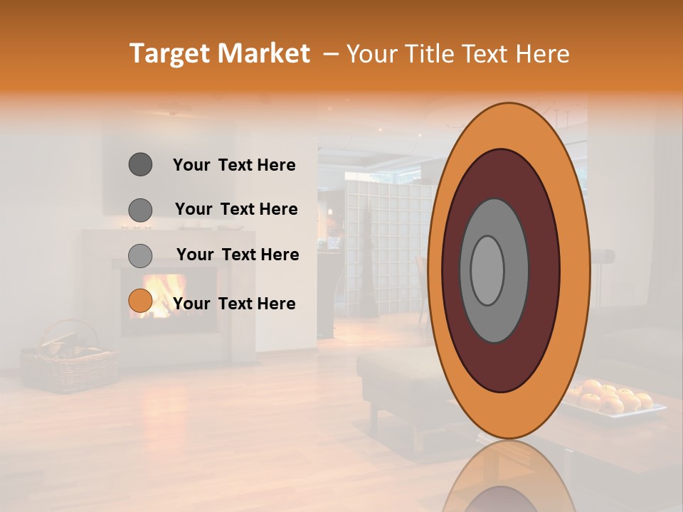 Open Space With Fire Place PowerPoint Template