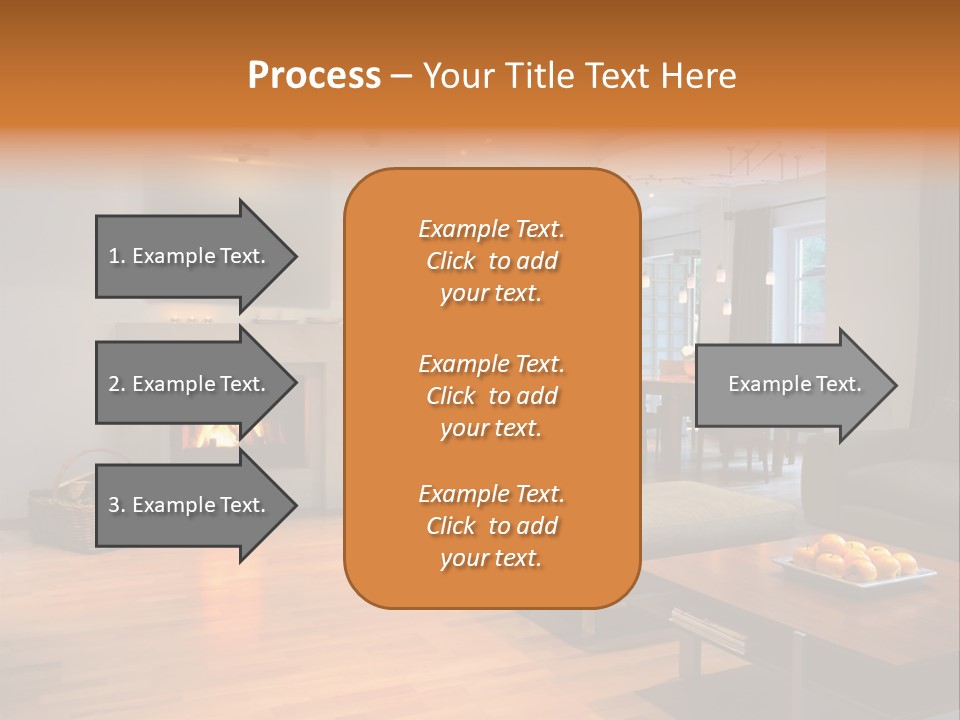 Open Space With Fire Place PowerPoint Template