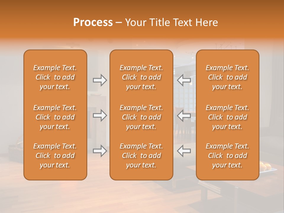 Open Space With Fire Place PowerPoint Template