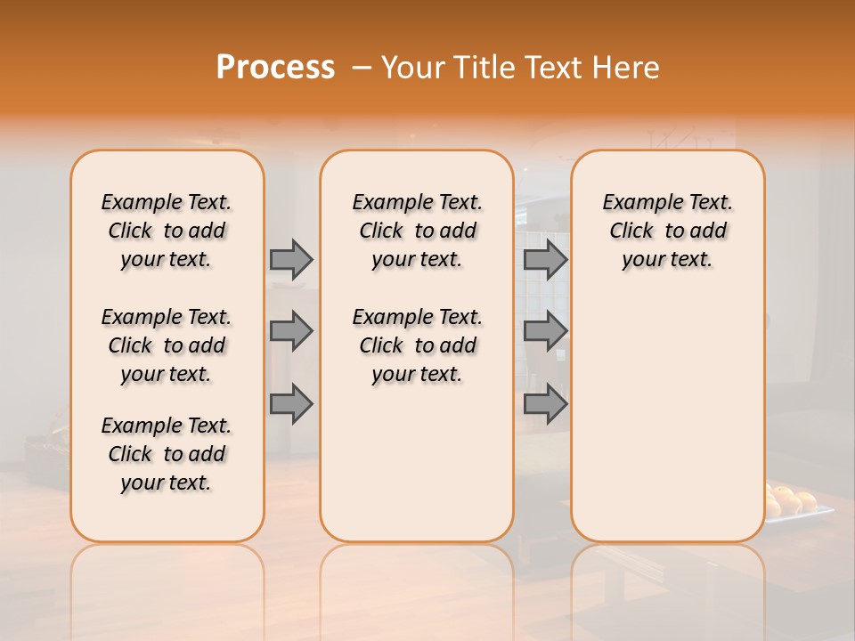 Open Space With Fire Place PowerPoint Template