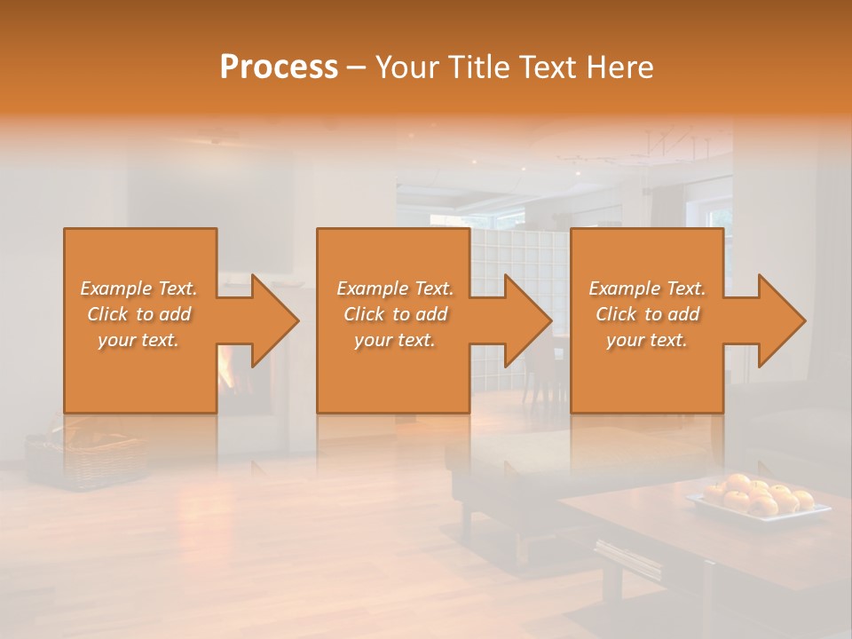 Open Space With Fire Place PowerPoint Template