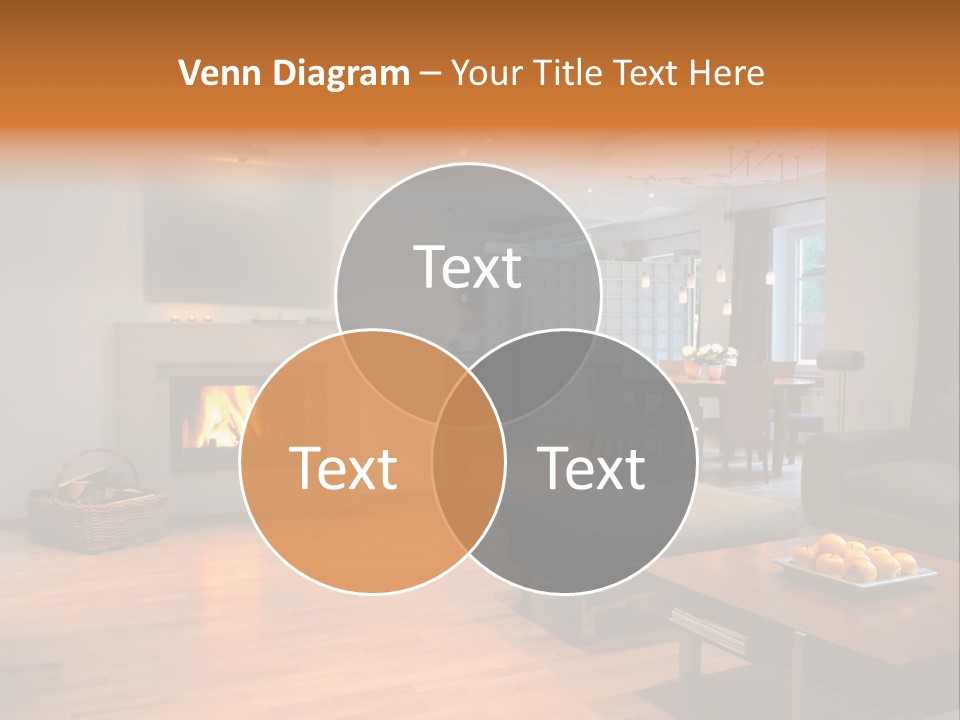 Open Space With Fire Place PowerPoint Template