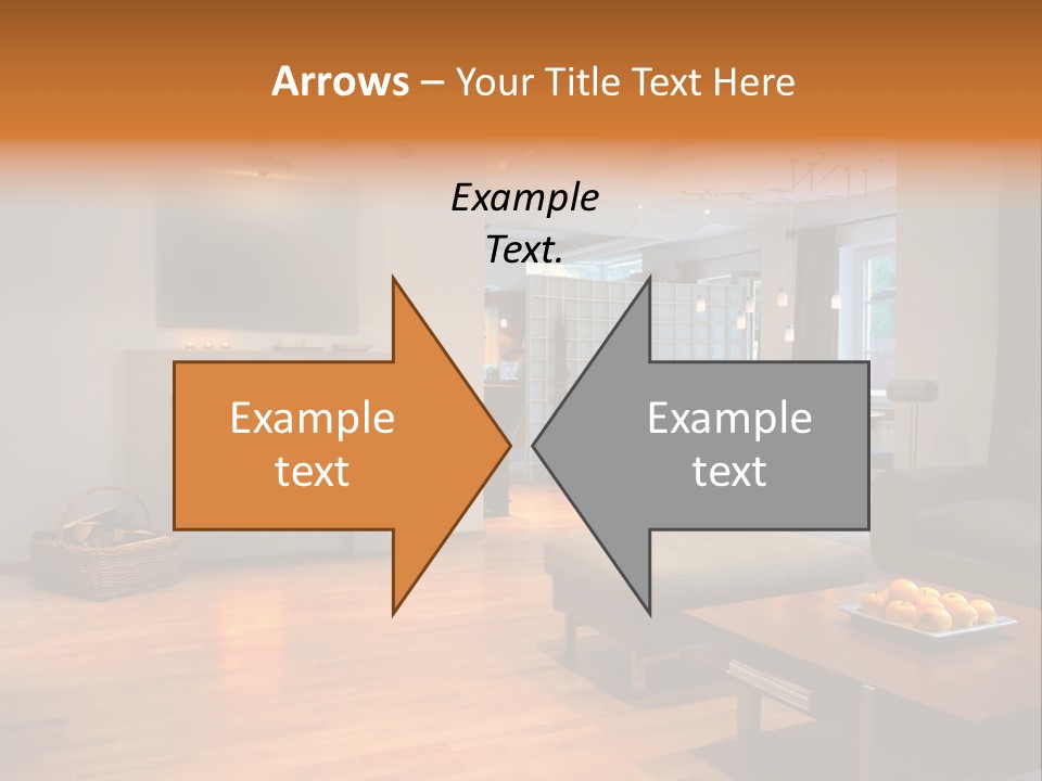 Open Space With Fire Place PowerPoint Template