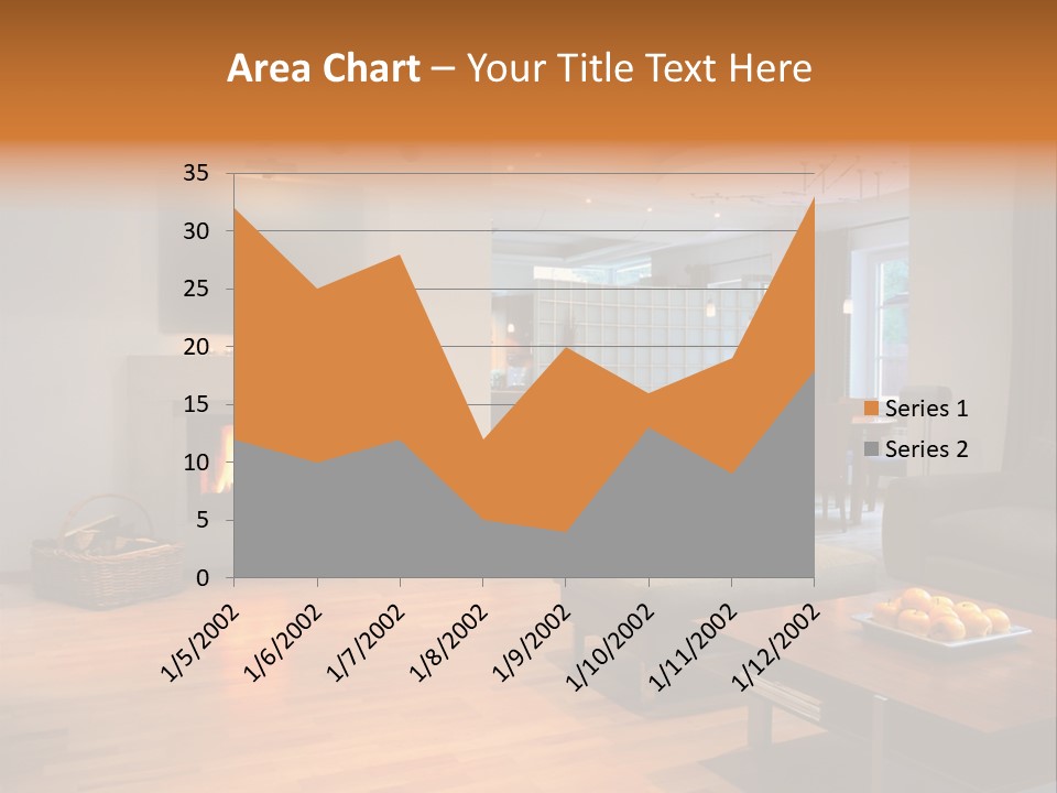 Open Space With Fire Place PowerPoint Template