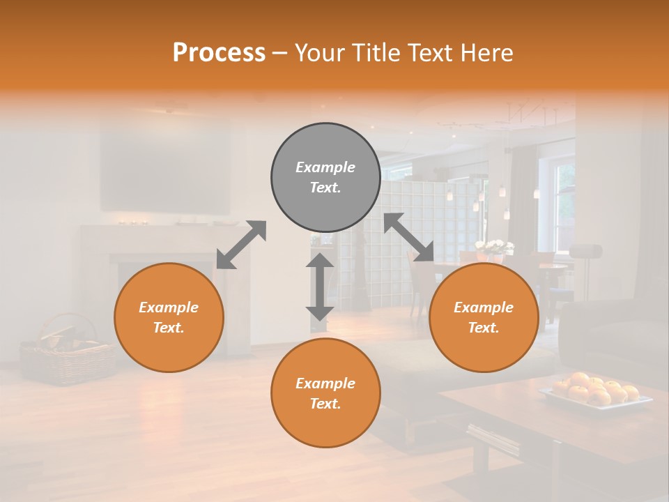 Open Space With Fire Place PowerPoint Template