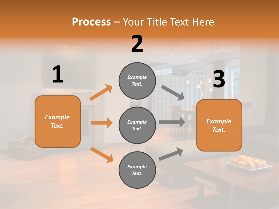 Open Space With Fire Place PowerPoint Template