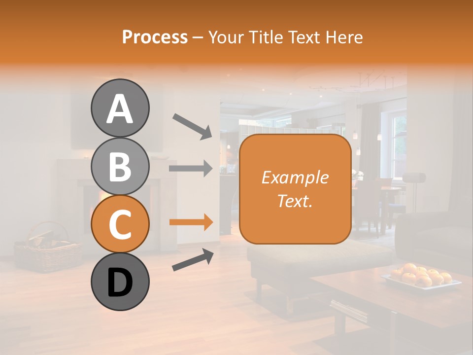 Open Space With Fire Place PowerPoint Template