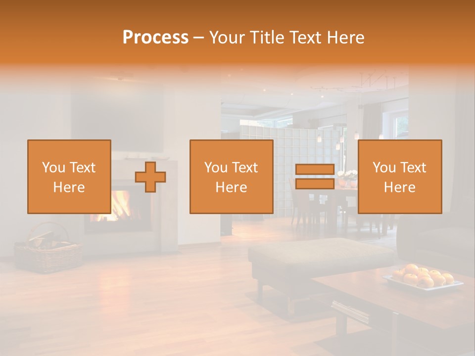 Open Space With Fire Place PowerPoint Template