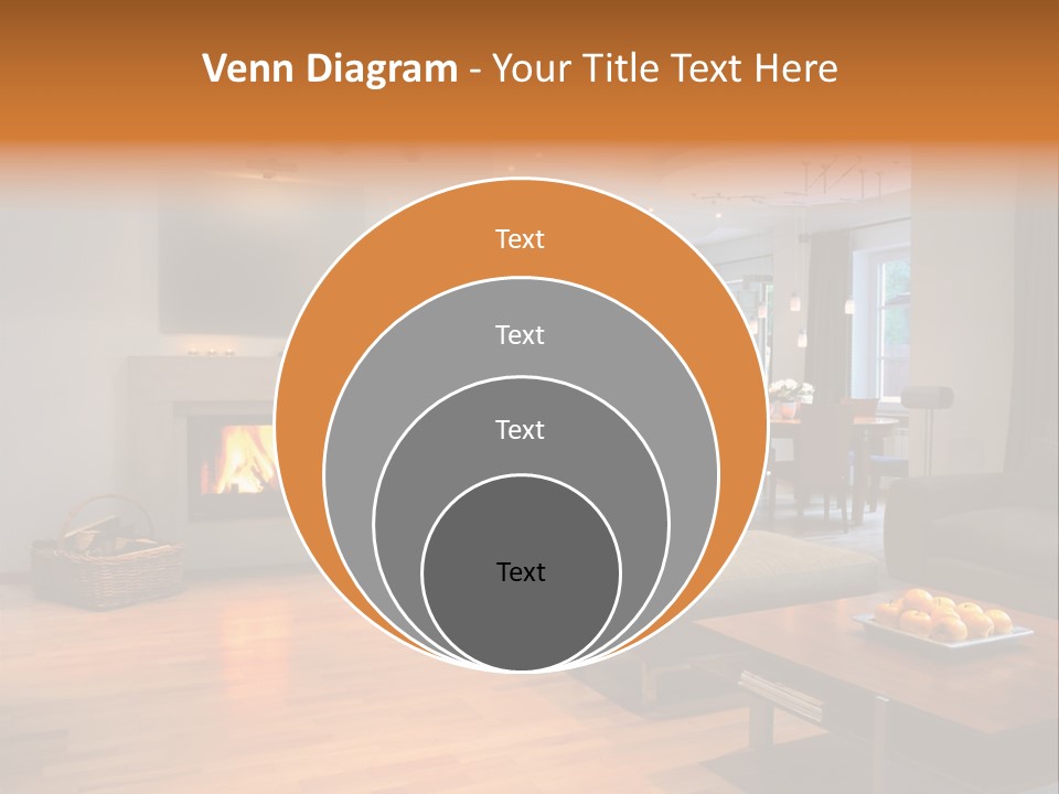 Open Space With Fire Place PowerPoint Template
