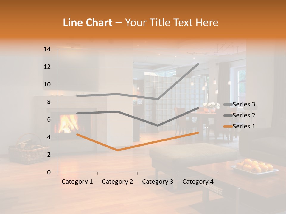 Open Space With Fire Place PowerPoint Template