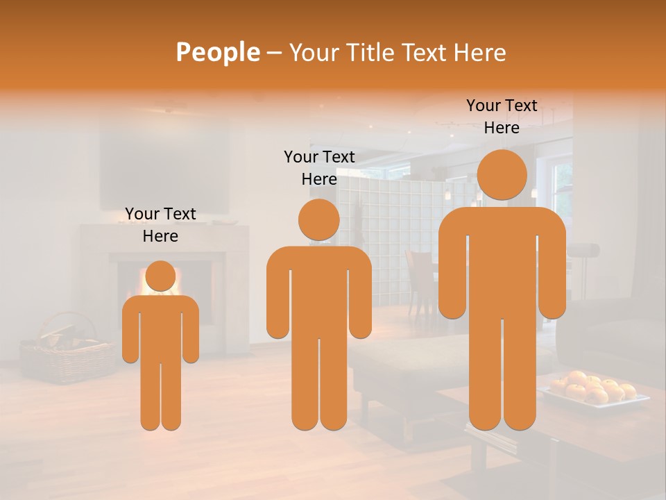 Open Space With Fire Place PowerPoint Template