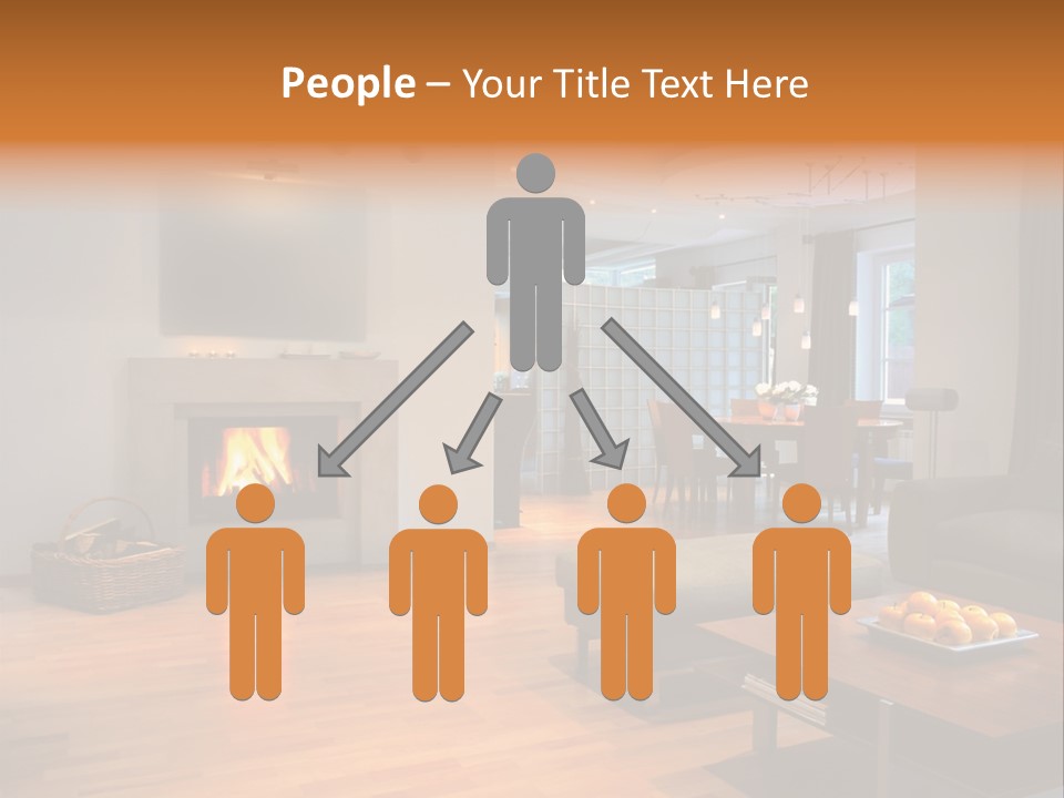 Open Space With Fire Place PowerPoint Template