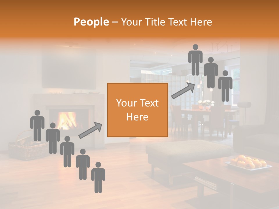 Open Space With Fire Place PowerPoint Template