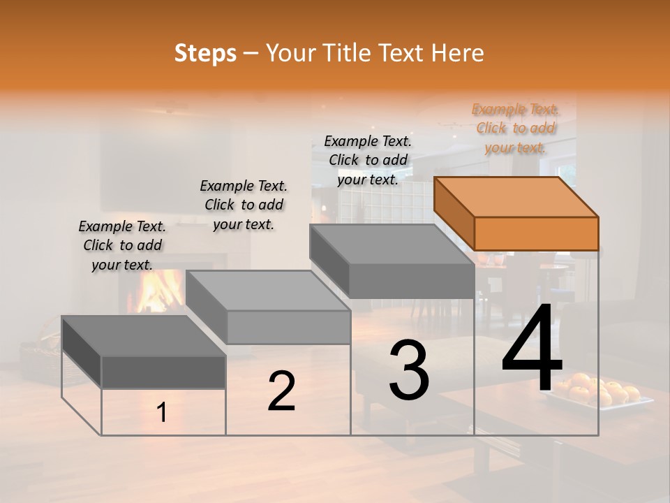 Open Space With Fire Place PowerPoint Template