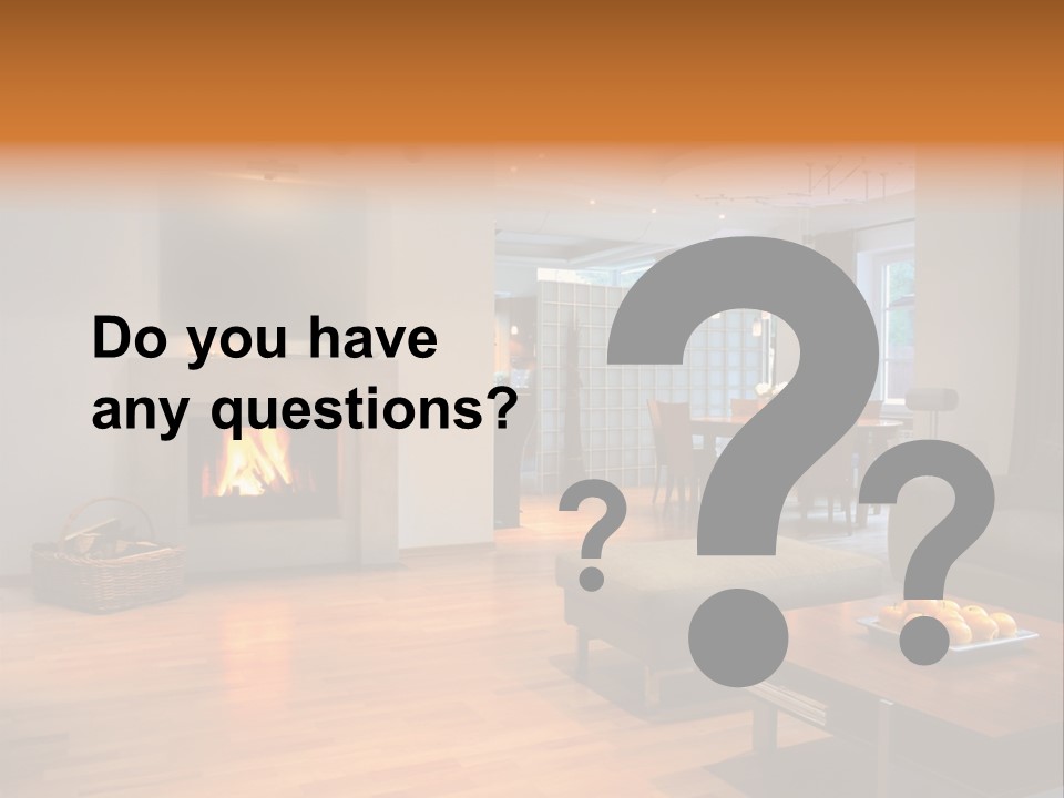 Open Space With Fire Place PowerPoint Template