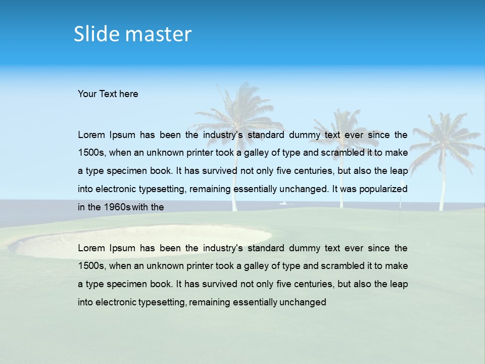 Hawaiian Golf Course On Lava Ocean Shore Of Kona Island PowerPoint Template