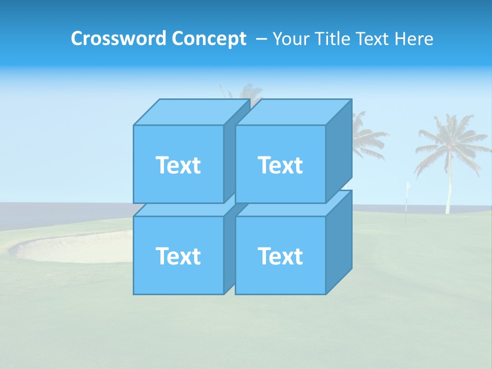 Hawaiian Golf Course On Lava Ocean Shore Of Kona Island PowerPoint Template