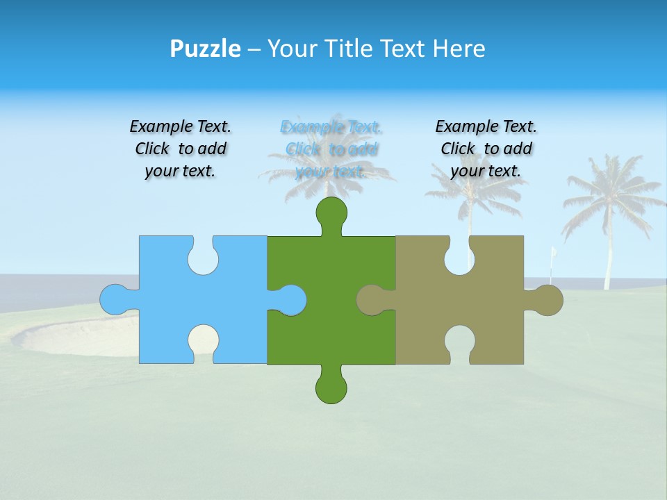 Hawaiian Golf Course On Lava Ocean Shore Of Kona Island PowerPoint Template