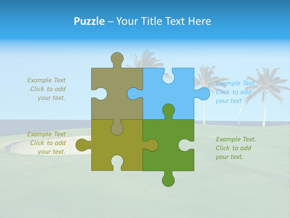 Hawaiian Golf Course On Lava Ocean Shore Of Kona Island PowerPoint Template