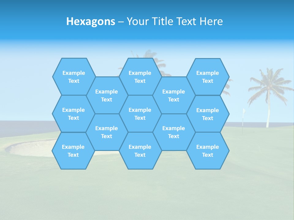 Hawaiian Golf Course On Lava Ocean Shore Of Kona Island PowerPoint Template