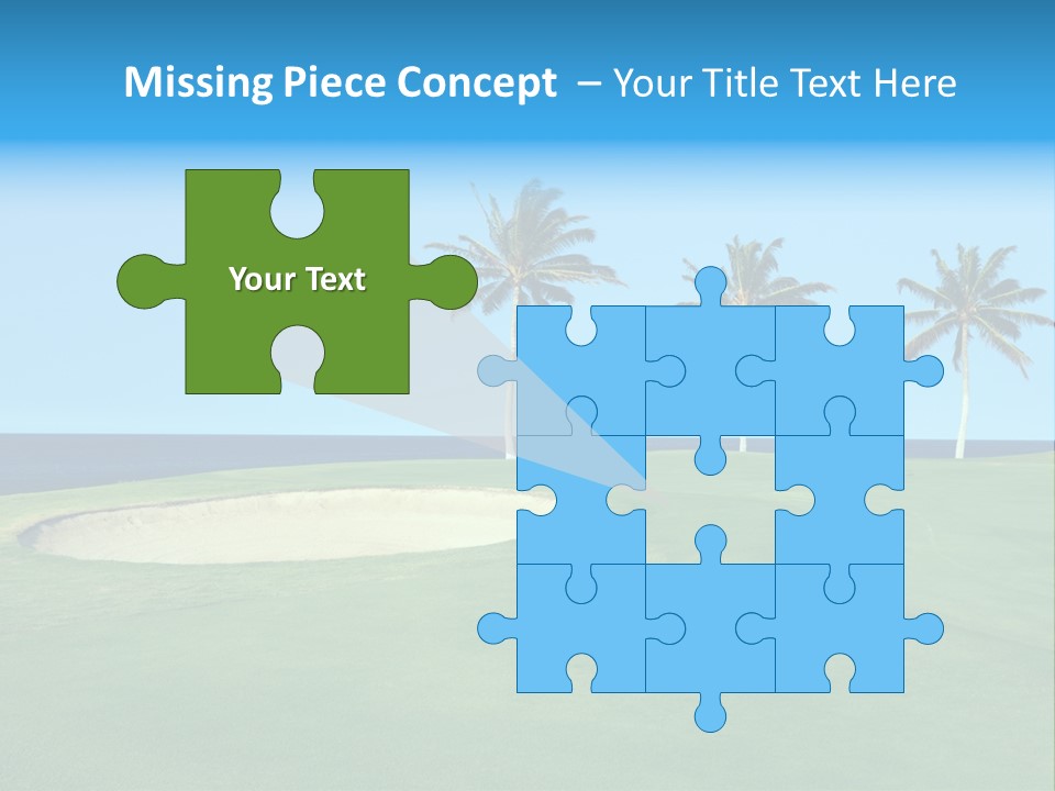 Hawaiian Golf Course On Lava Ocean Shore Of Kona Island PowerPoint Template