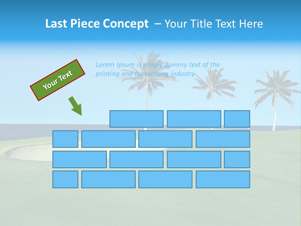 Hawaiian Golf Course On Lava Ocean Shore Of Kona Island PowerPoint Template