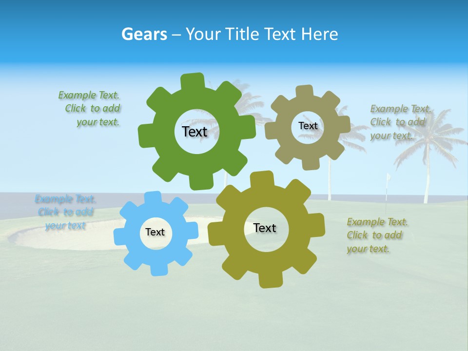 Hawaiian Golf Course On Lava Ocean Shore Of Kona Island PowerPoint Template
