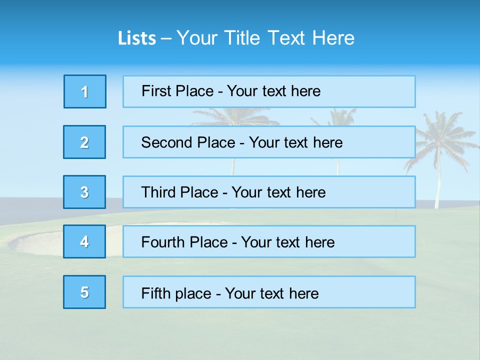 Hawaiian Golf Course On Lava Ocean Shore Of Kona Island PowerPoint Template