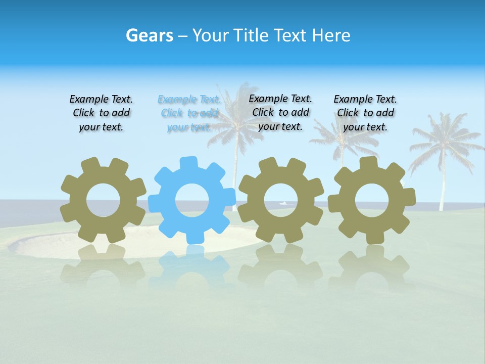 Hawaiian Golf Course On Lava Ocean Shore Of Kona Island PowerPoint Template