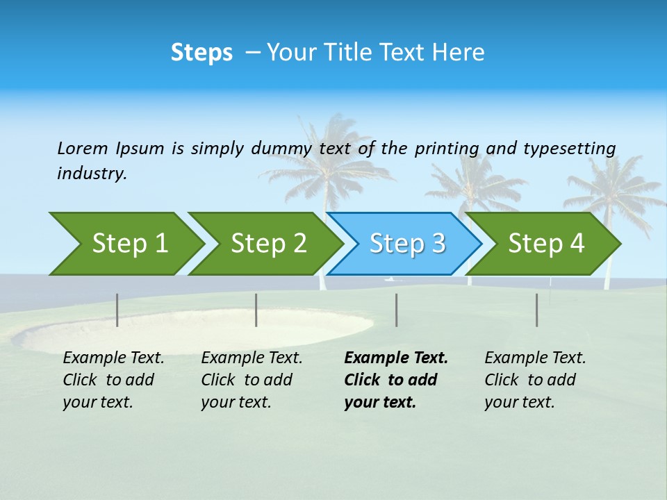 Hawaiian Golf Course On Lava Ocean Shore Of Kona Island PowerPoint Template