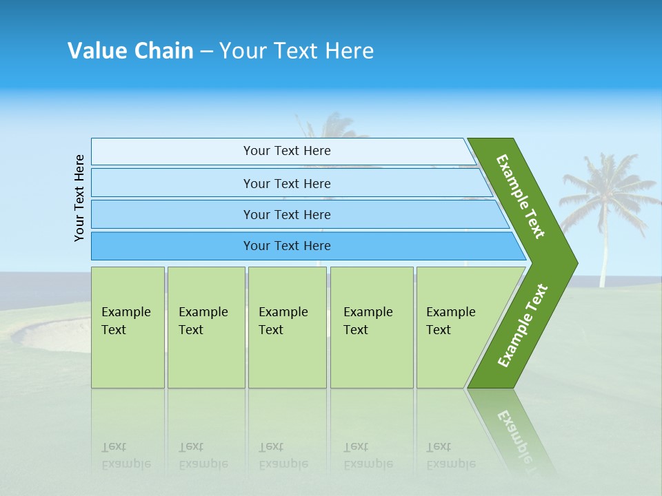 Hawaiian Golf Course On Lava Ocean Shore Of Kona Island PowerPoint Template
