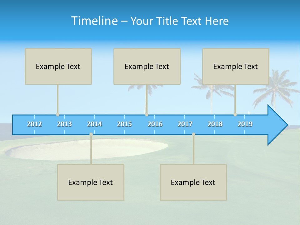 Hawaiian Golf Course On Lava Ocean Shore Of Kona Island PowerPoint Template