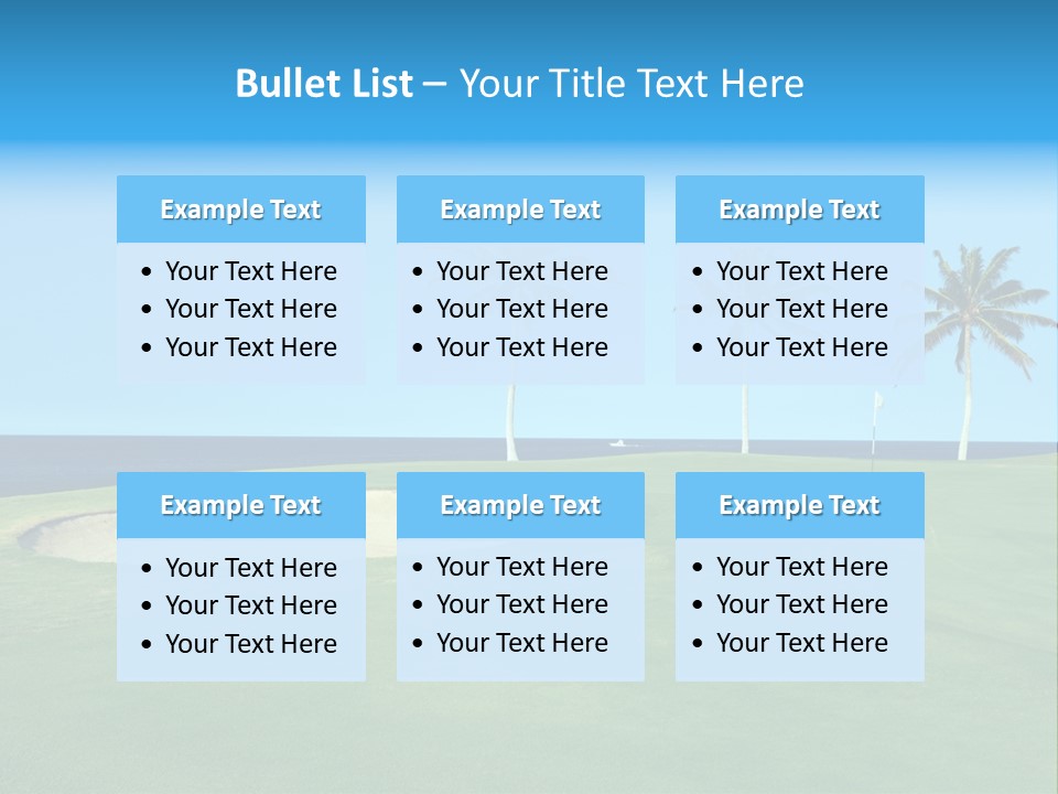 Hawaiian Golf Course On Lava Ocean Shore Of Kona Island PowerPoint Template